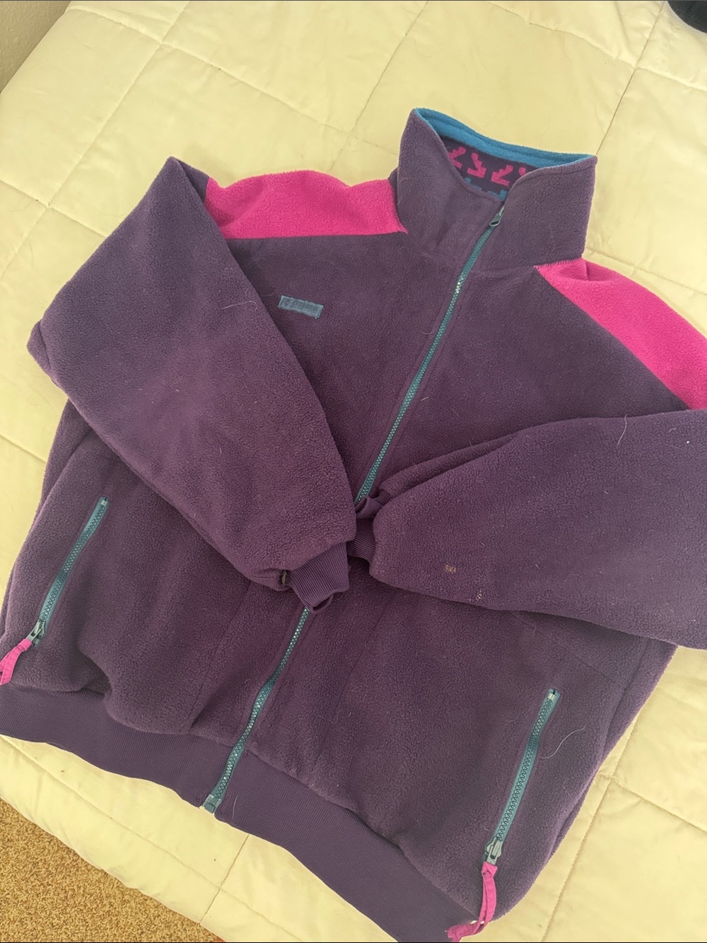 Columbia Purple Fleece Jacket with Pink Accents